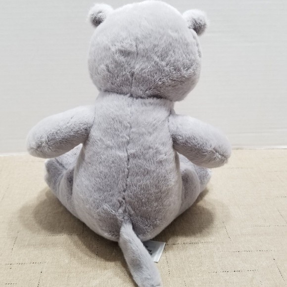 Fiesta Hippo Plush Gray Stuffed Animal Small Toy Open Mouth Seated Bean Bag - Picture 4 of 10